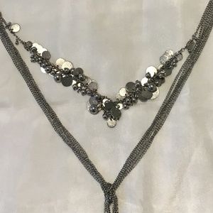 30” silver layered necklace